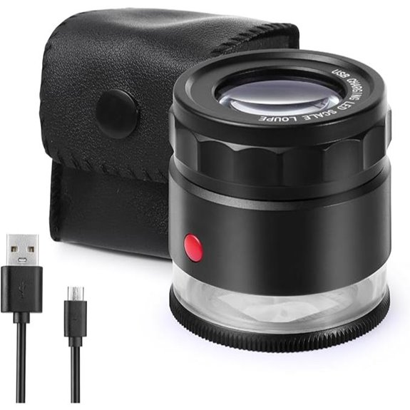 30X USB Rechargeable Loupe Magnifier with 8 Lights