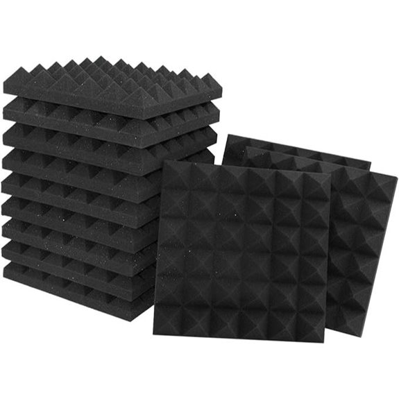 Black Pyramid Acoustic Foam Panels 12-Pack
