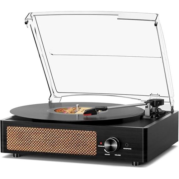 Record Player with Built-in Speakers & Bluetooth Playback