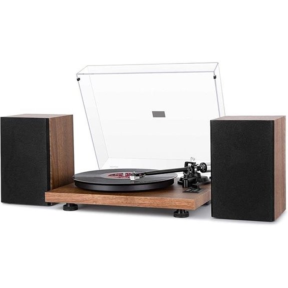 1 By One Bluetooth Turntable HiFi System with Speakers (Walnut)
