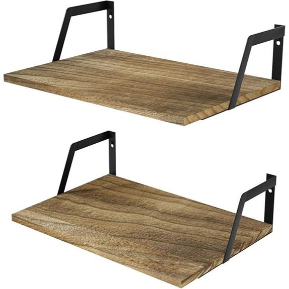 SRIWATANA Floating Shelves Wall Mounted Set of 2 (Carbonized Black)