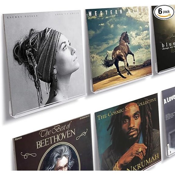 NIUBEE Clear Vinyl Record Wall Shelves (6-Pack)