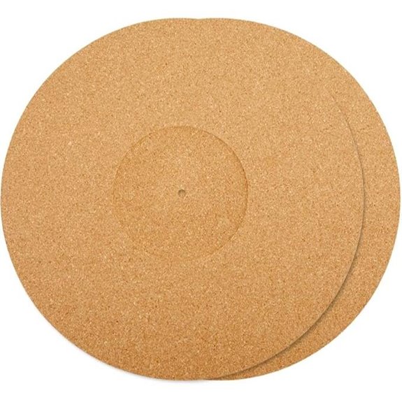 CRASPIRE 2-Pack Cork Turntable Mat for 12 Vinyl Records