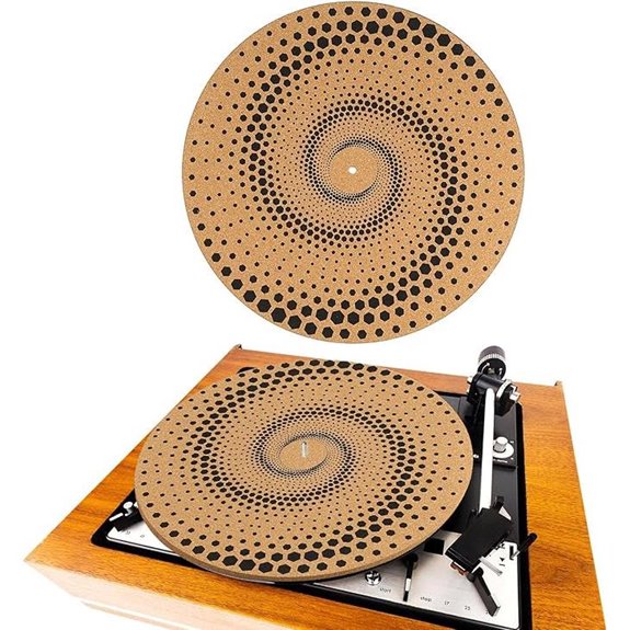 Cork Turntable Mat 3mm Thick Vinyl Slipmat (Dots Art)