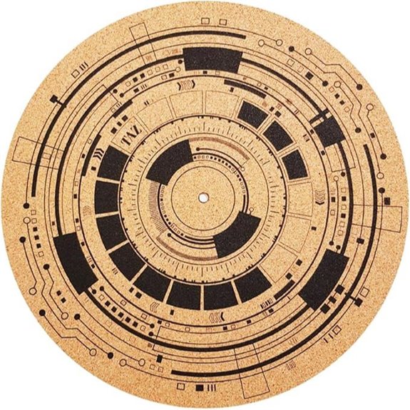 Cork Turntable Slipmat (4mm Thick) Psychedelic Geometric Design