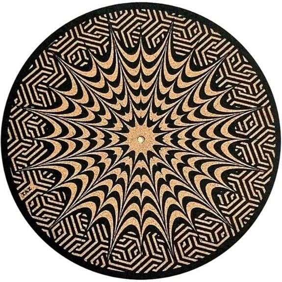 Premium Cork Turntable Slipmat - Psychedelic Geometric Design