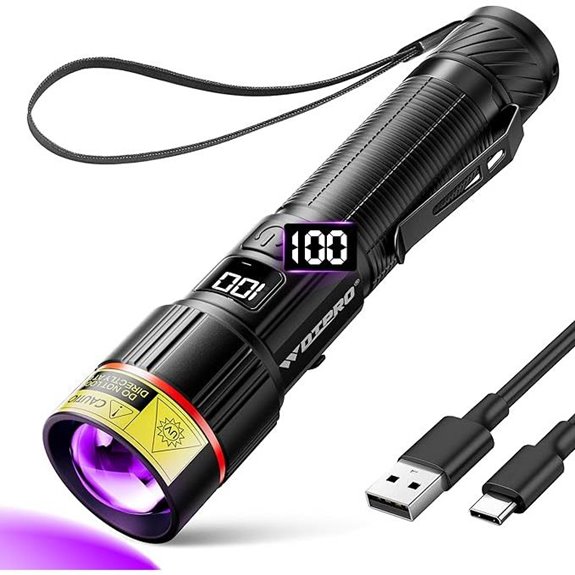 WdtPro UV Flashlight 395nm Rechargeable Black Light