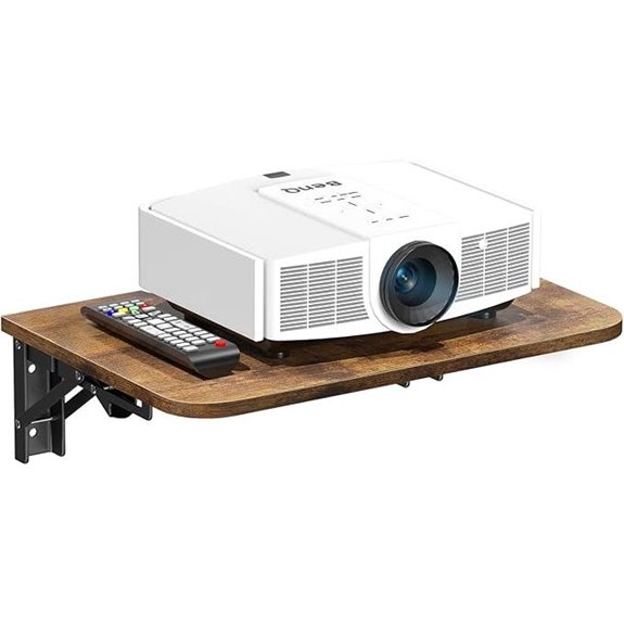 Homode Foldable Wall-Mounted Projector Shelf 16.5x11 Rustic Brown