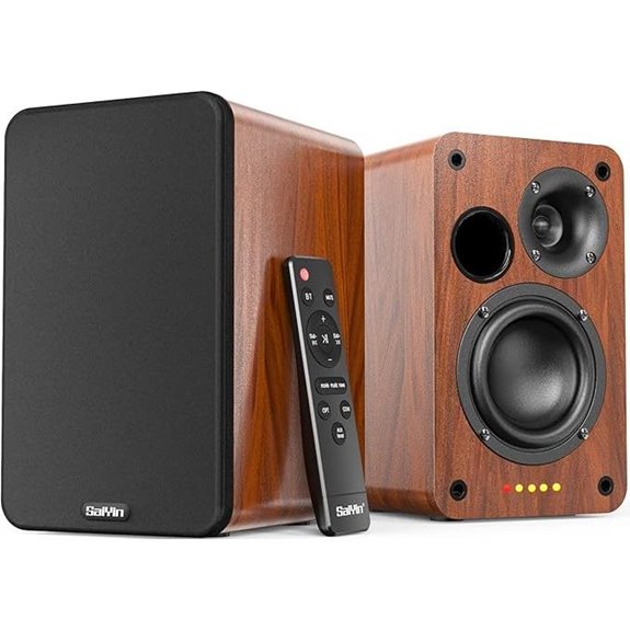 Saiyin Bluetooth Bookshelf Speakers 30W with Optical/AUX/RCA Input