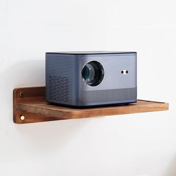 SARUFO Acacia Wood Projector Shelf Wall Mount