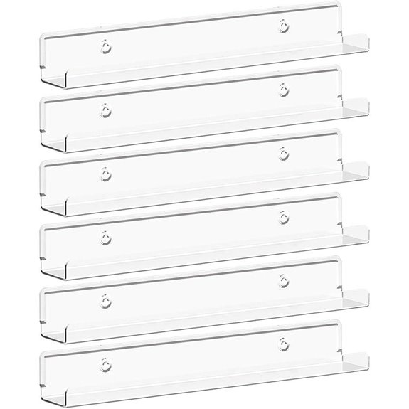 Lifewit Narrow Acrylic Floating Shelves 6-Pack