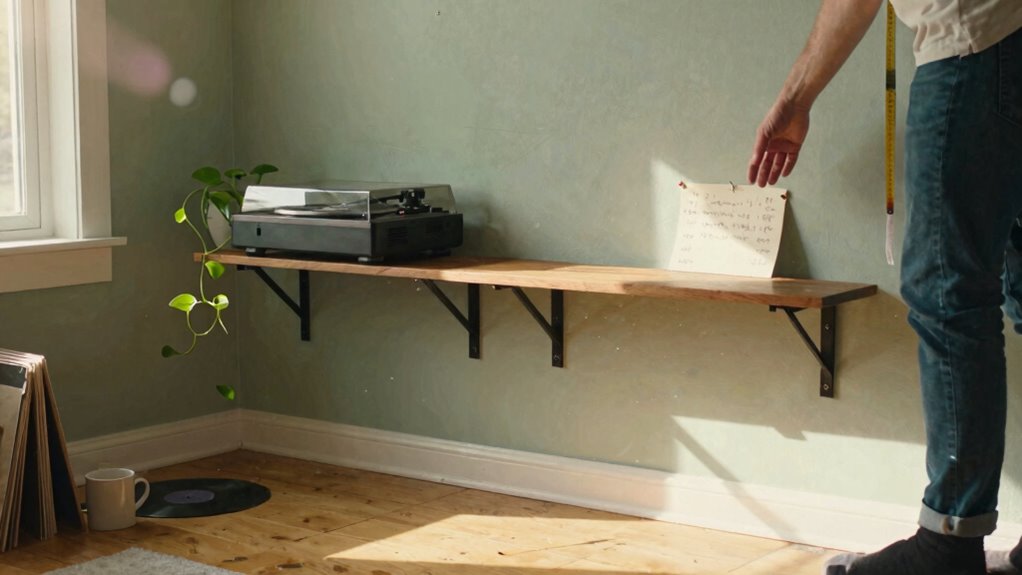 sturdy measured cable hidden wall mounted shelf