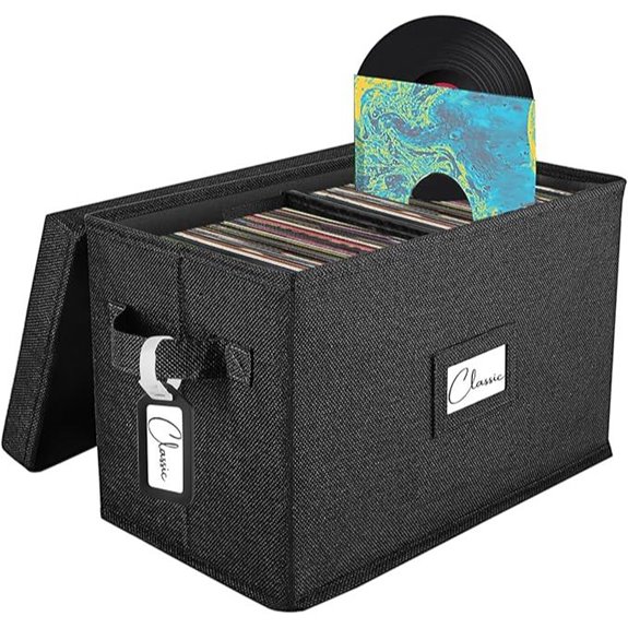 Vinyl Record Storage Box for 7 LPs (80 Albums)
