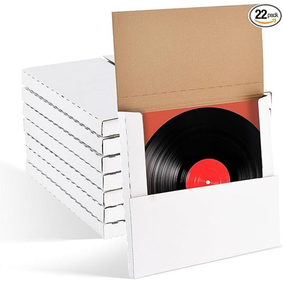 22-Pack Vinyl Record Mailers (12.6x12.6x1 Inch)
